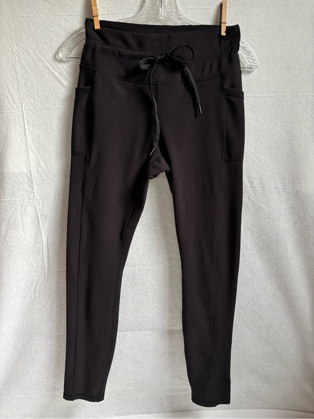 Move Theology Ribbed Athletic Leggings Black Medium Pockets